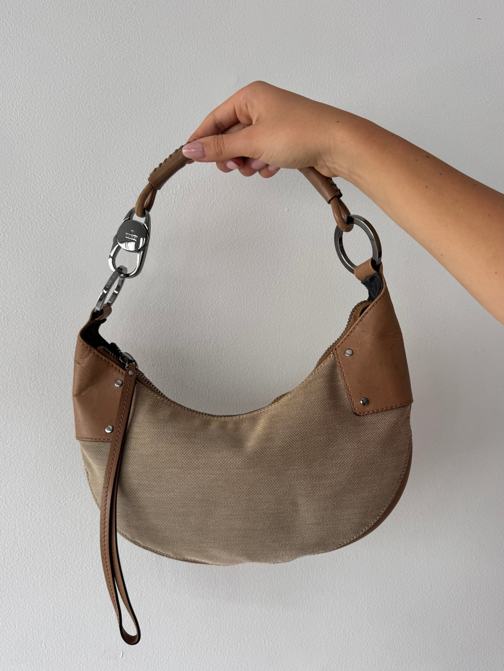 Gucci Canvas & Leather Hobo Bag