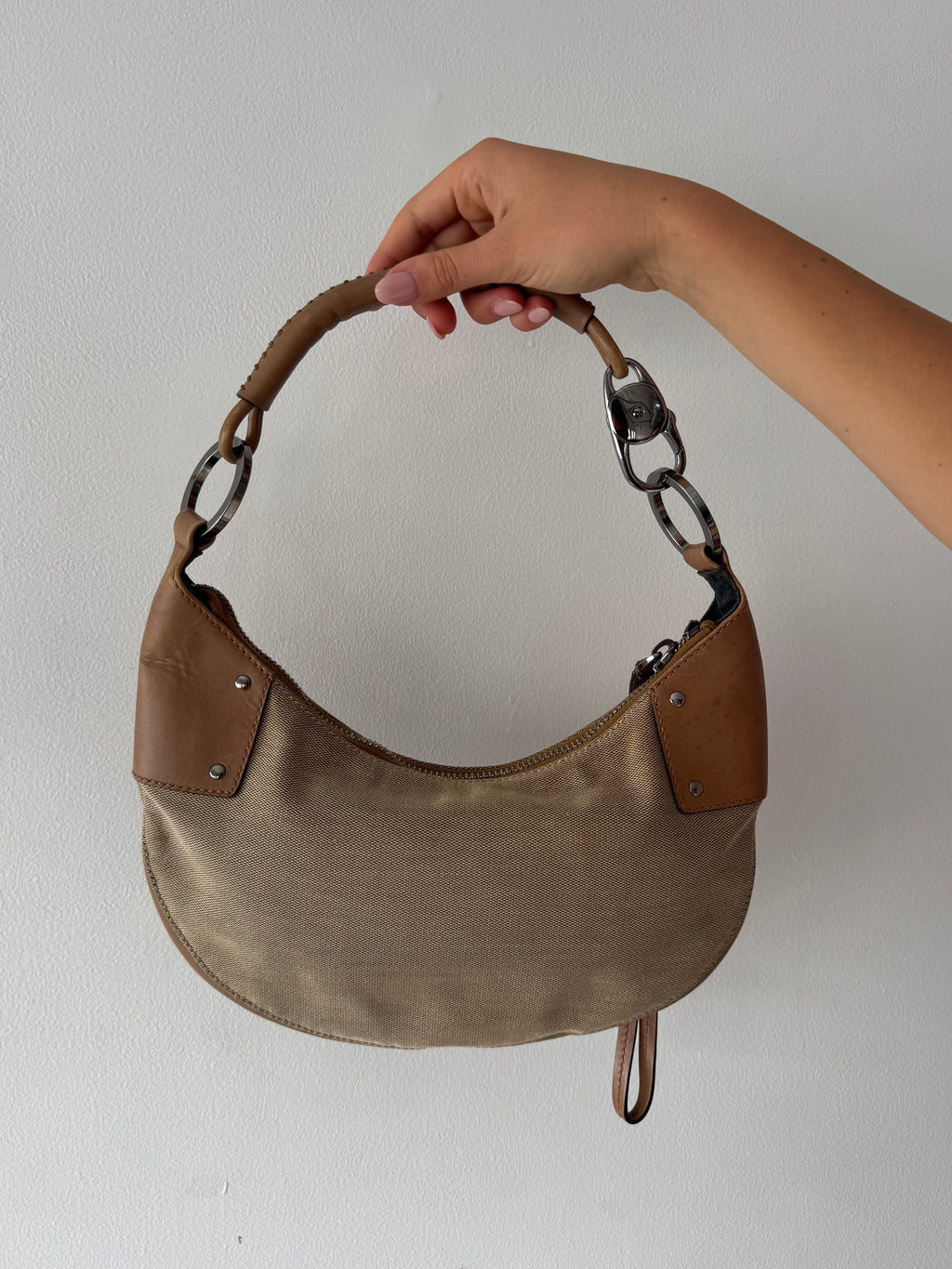 Gucci Canvas & Leather Hobo Bag