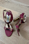 Jimmy Choo Pink Leather & Snakeskin Heels (41/ US 10)