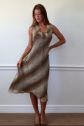 Jones New York 100% Silk Cheetah Print Dress