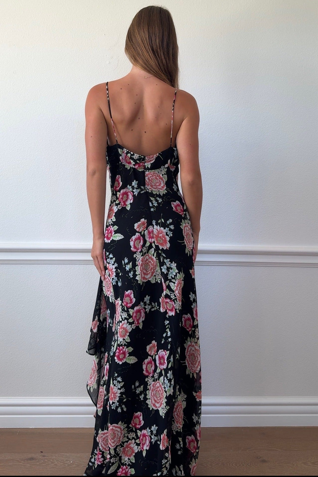 Chelsea Nites Beaded Multicolor Floral Dress