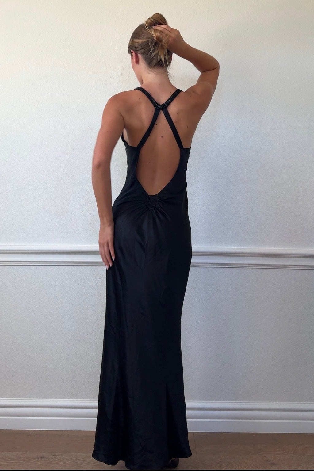 Express 100% Silk Beaded Gown