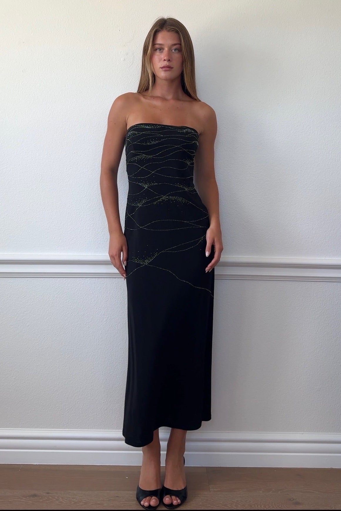 Cache Strapless Beaded Dress