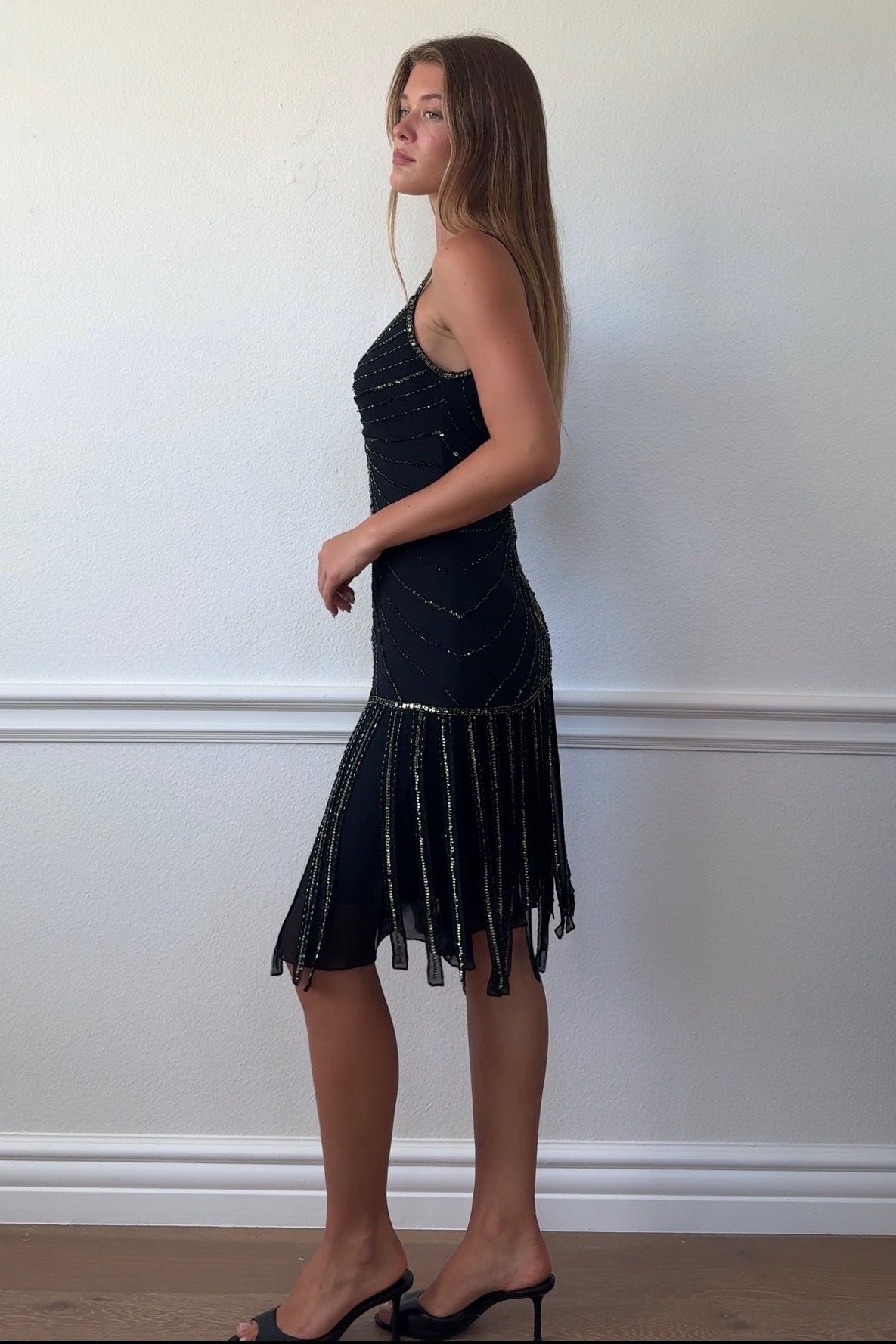 Sue Wong 100% Silk Beaded Dress