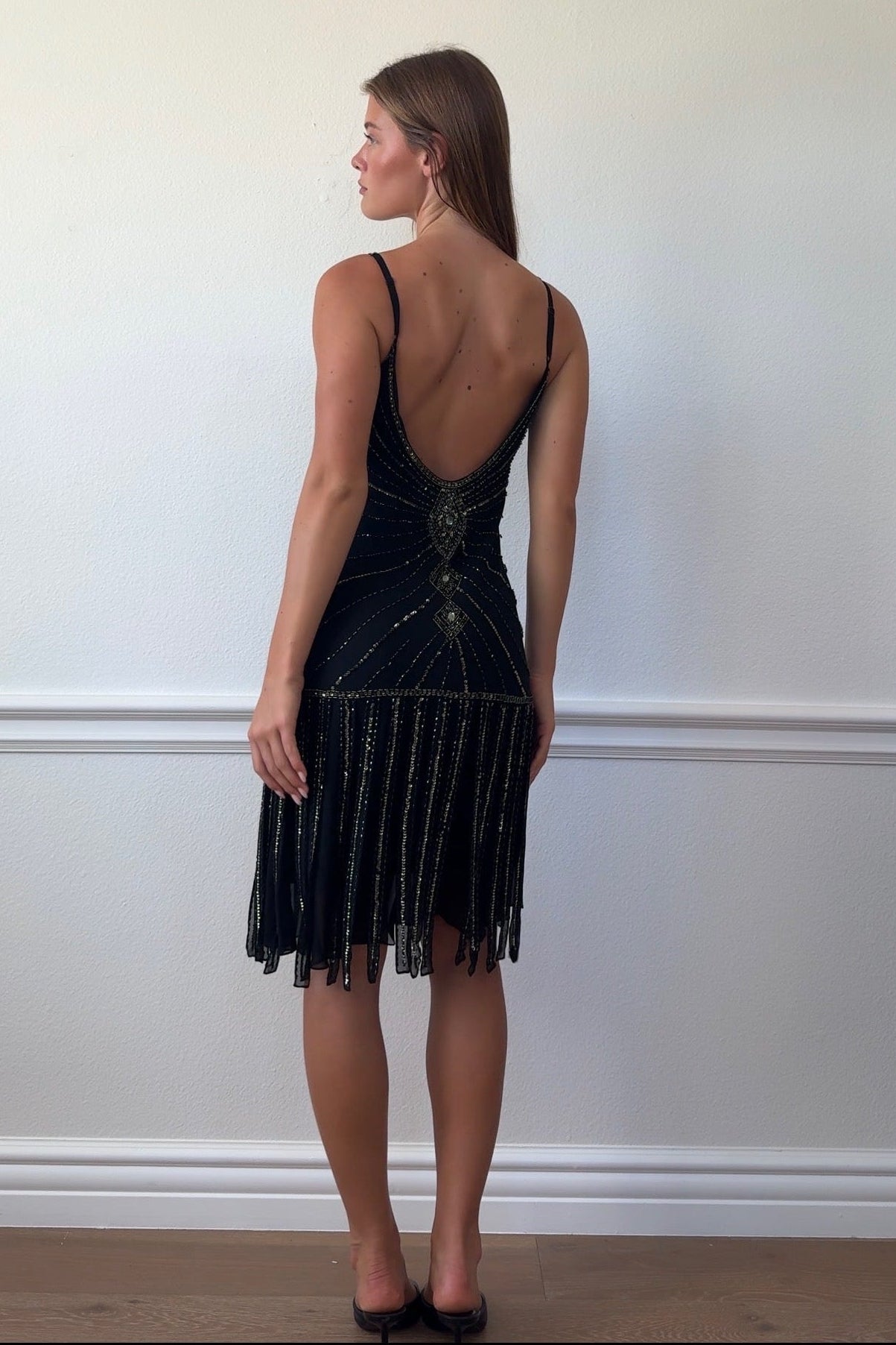Sue Wong 100% Silk Beaded Dress