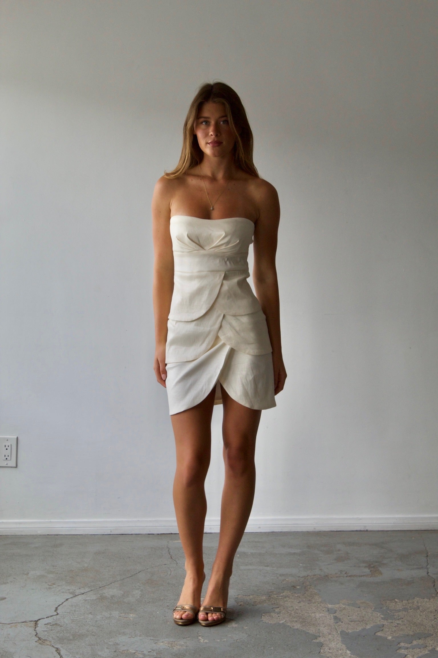 Mystic Strapless Ruched Mini Dress