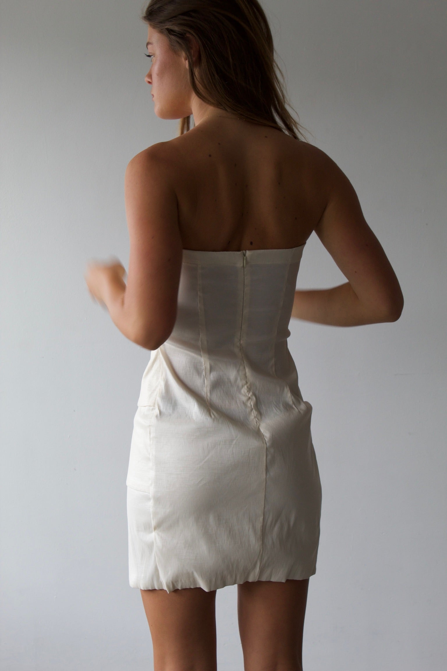 Mystic Strapless Ruched Mini Dress