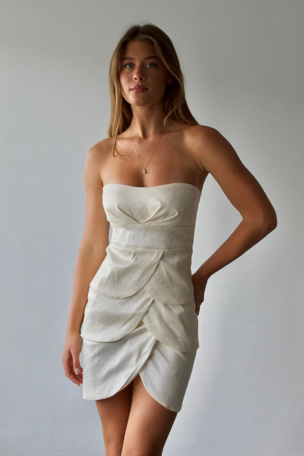 Mystic Strapless Ruched Mini Dress