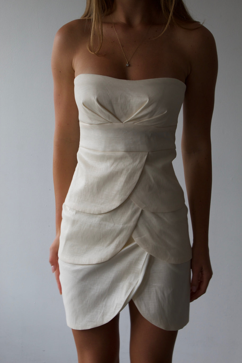Mystic Strapless Ruched Mini Dress