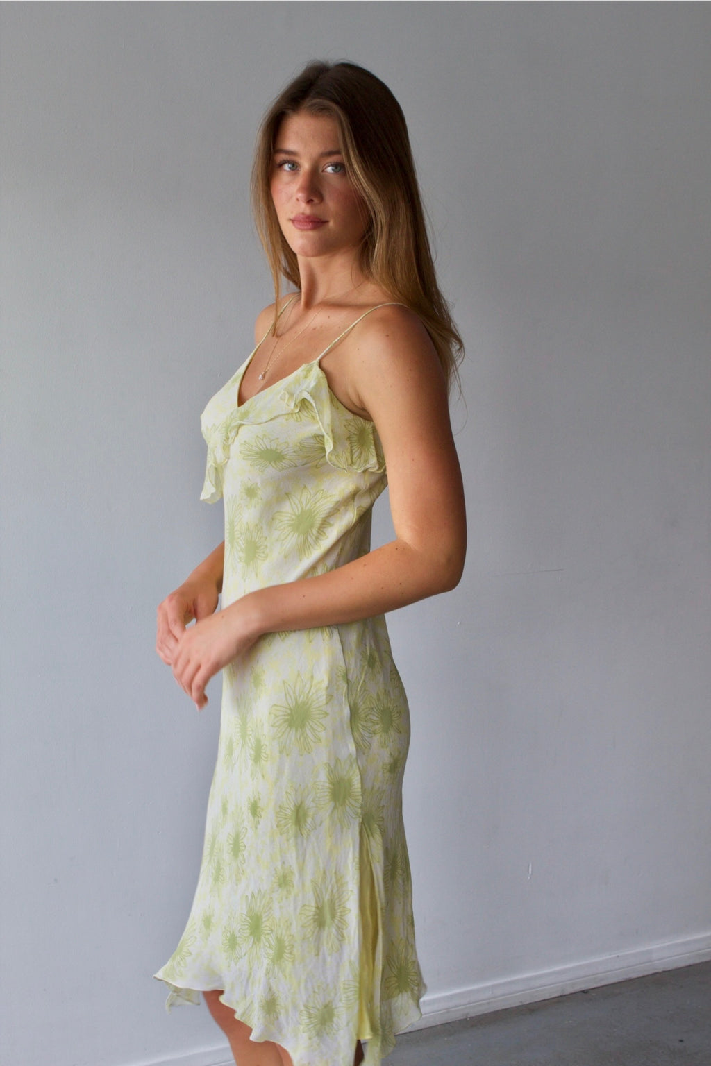 Max Edition Floral Ruffle Midi Dress