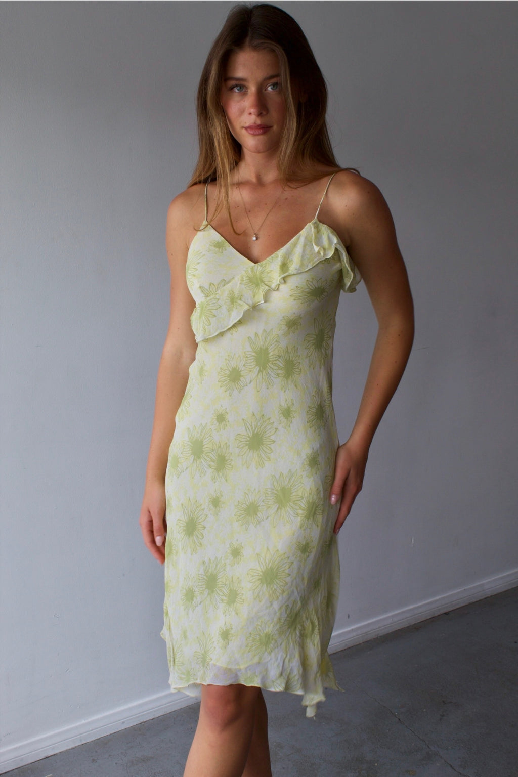 Max Edition Floral Ruffle Midi Dress