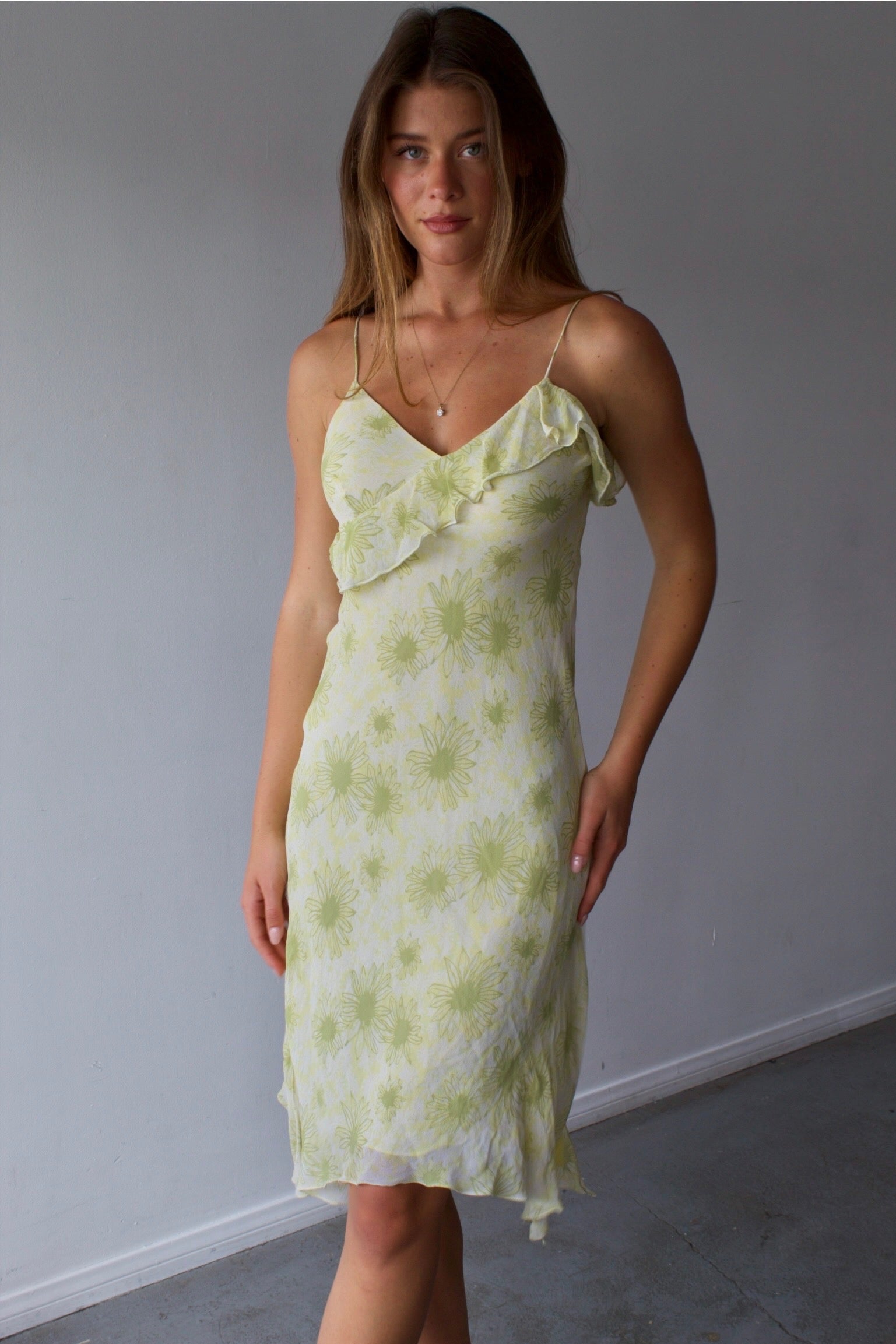 Max Edition Floral Ruffle Midi Dress