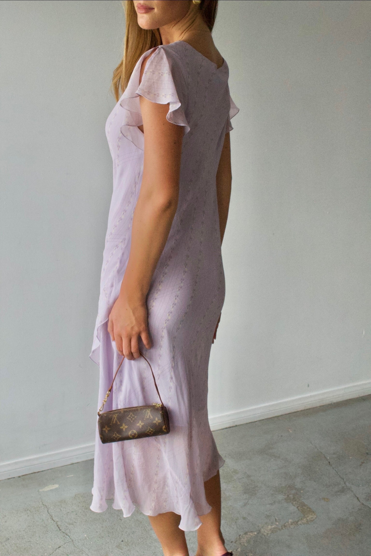 Jaclyn Smith Collection Silk Cowl Neck Midi Dress