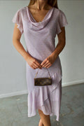 Jaclyn Smith Collection Silk Cowl Neck Midi Dress