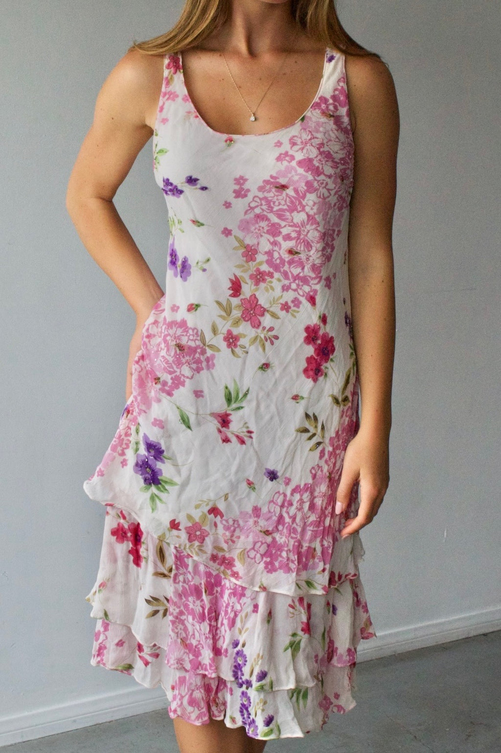 Bella Blue Floral Beaded Dress