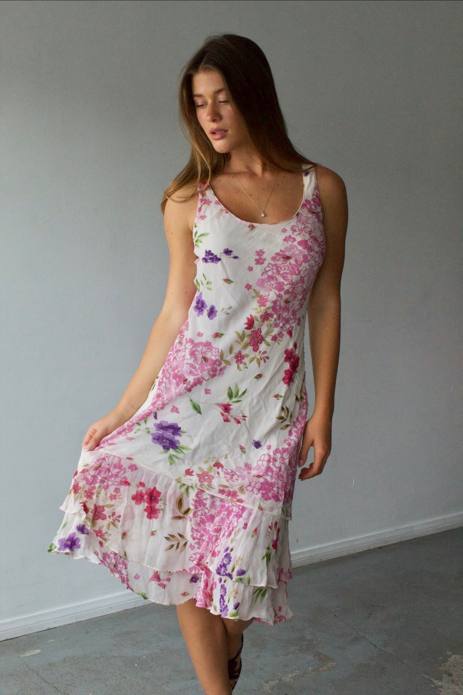Bella Blue Floral Beaded Dress