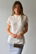 Worthington Silk Bow Neck Top
