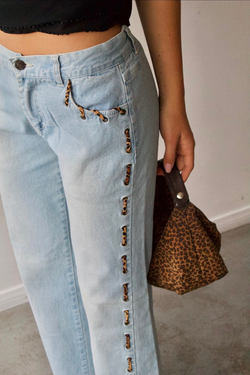 Cheetah Print Woven Jeans by Clio Petites