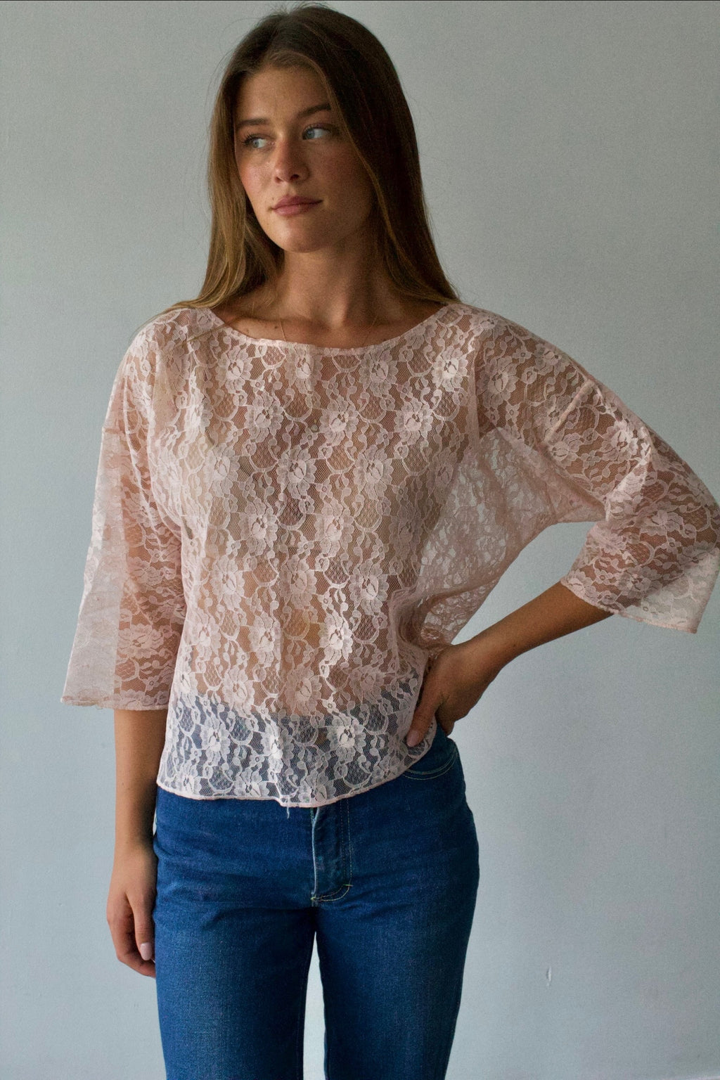 Saks 5th Avenue Pink Lace Top