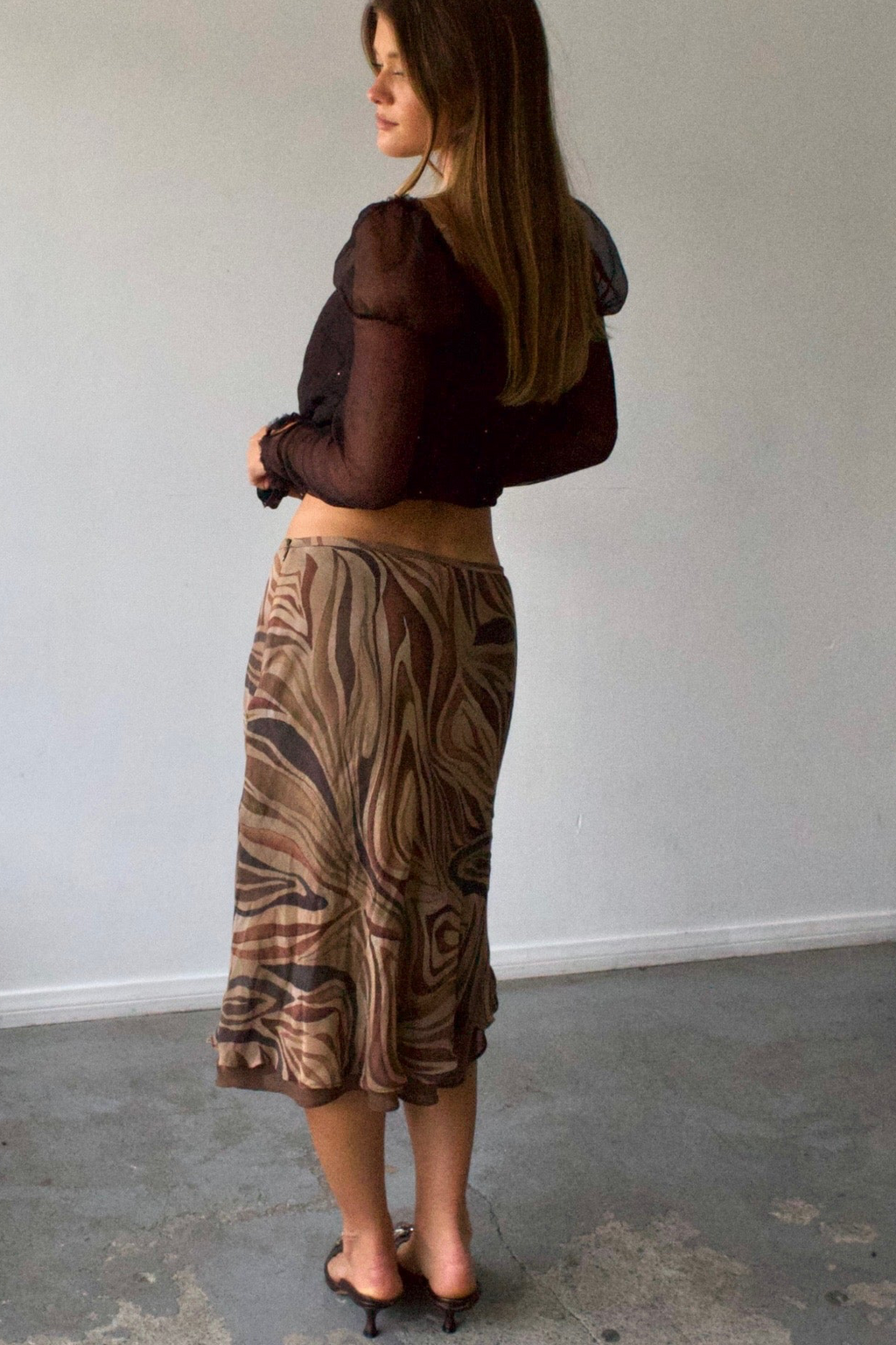 Rafaela Silk Animal Print Midi Skirt