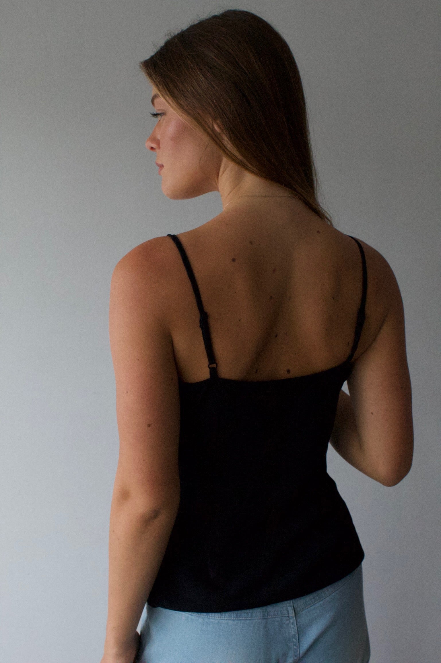 Tea Black Beaded Cami Top
