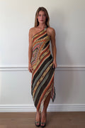 Ralph Lauren Asymmetrical Silk Southwestern Dress
