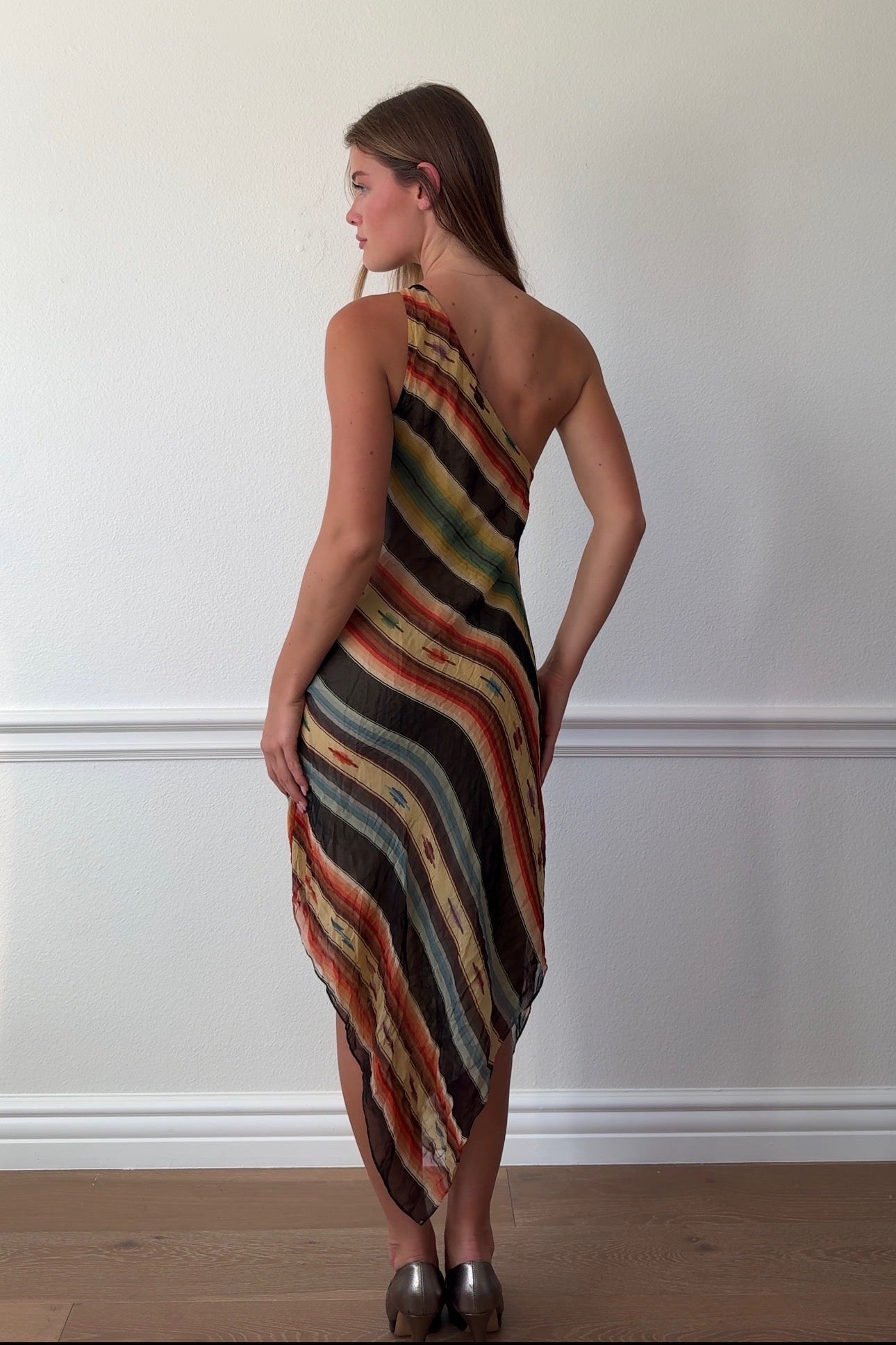 Ralph Lauren Asymmetrical Silk Southwestern Dress