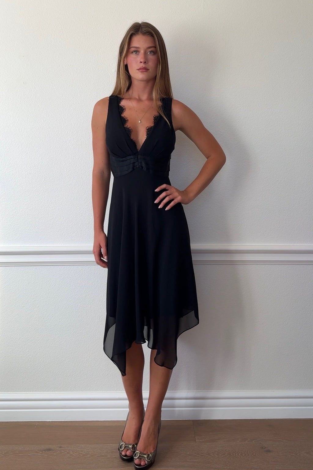 London Times Plunge Neckline Dress