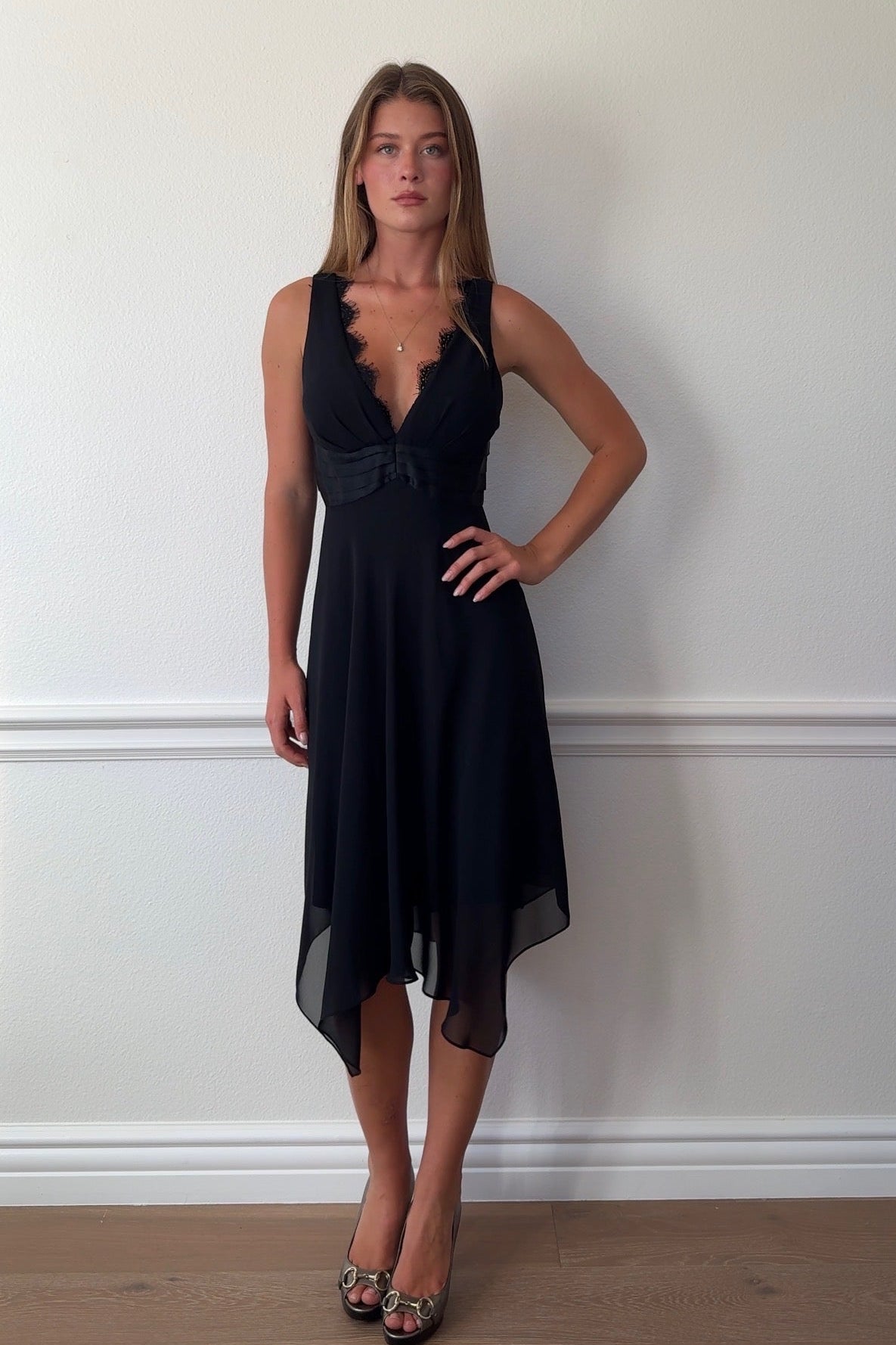 London Times Plunge Neckline Dress