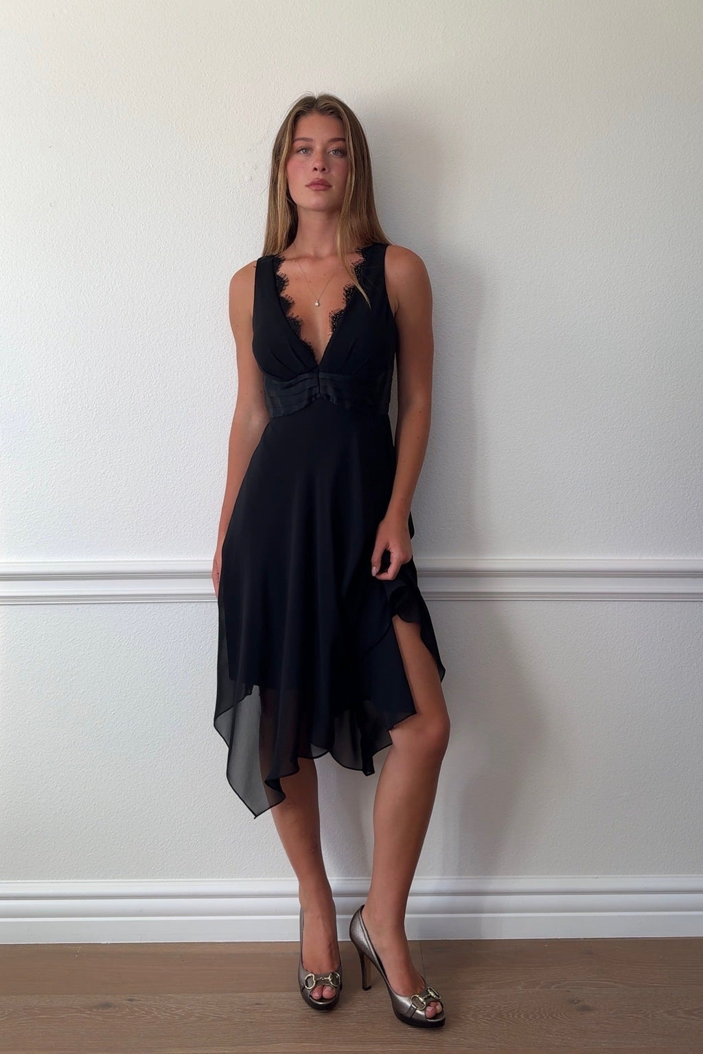 London Times Plunge Neckline Dress