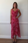 Vision Silk Blend Beaded Cowl Neck Maxi Dress