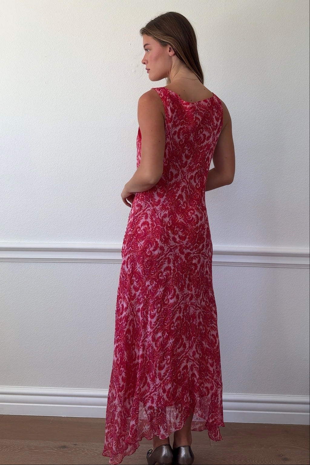 Vision Silk Blend Beaded Cowl Neck Maxi Dress