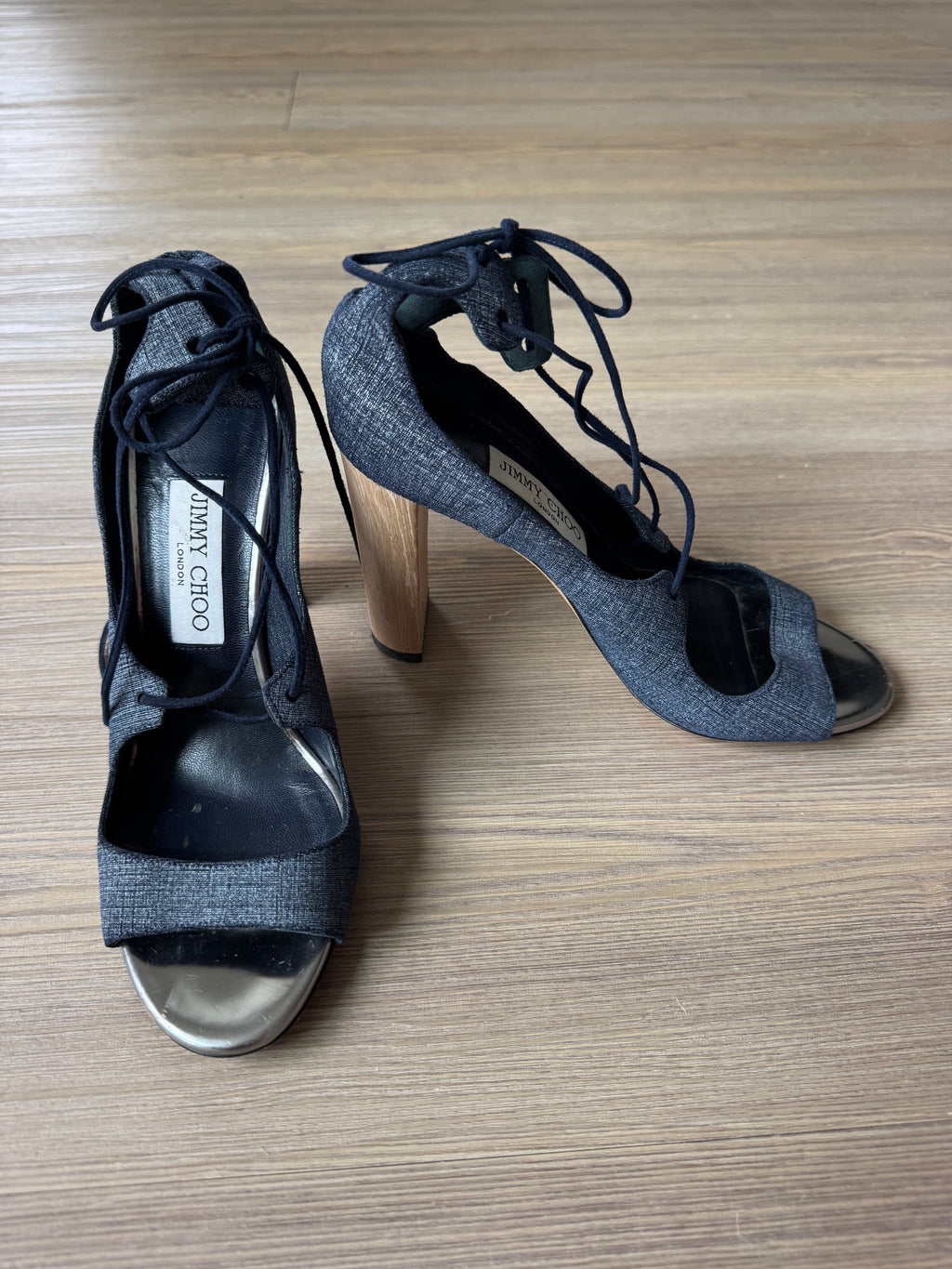 Jimmy Choo Lace Up Block Heel Sandal (38)