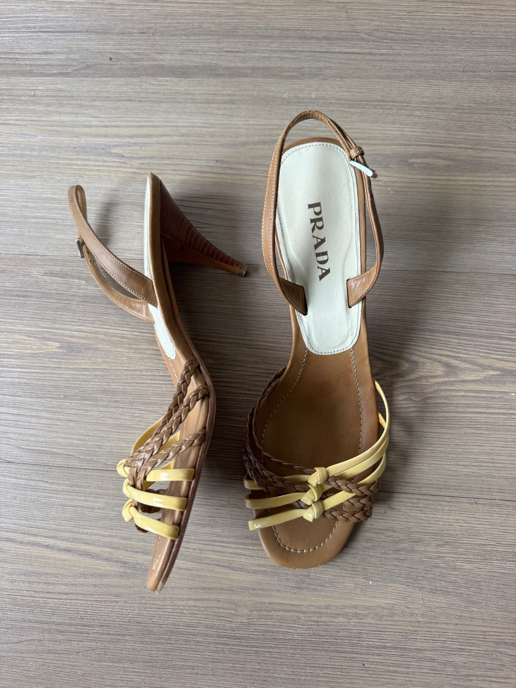 Prada Braided Strappy Slingback Heels (40.5)